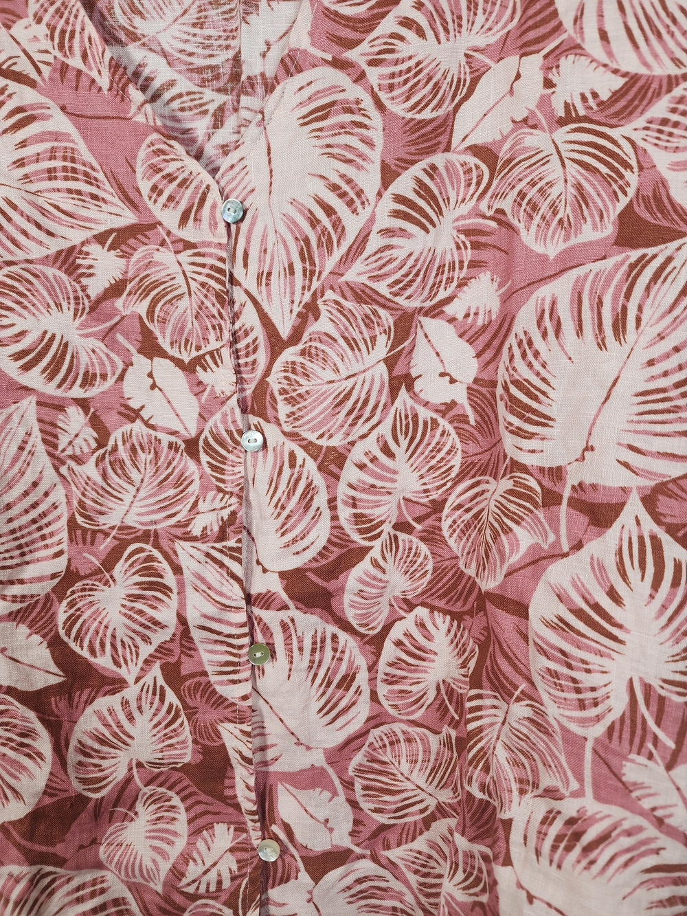 Elie Tahari Pink Floral & Cream Button-Front Blouse - Picture 3 of 7